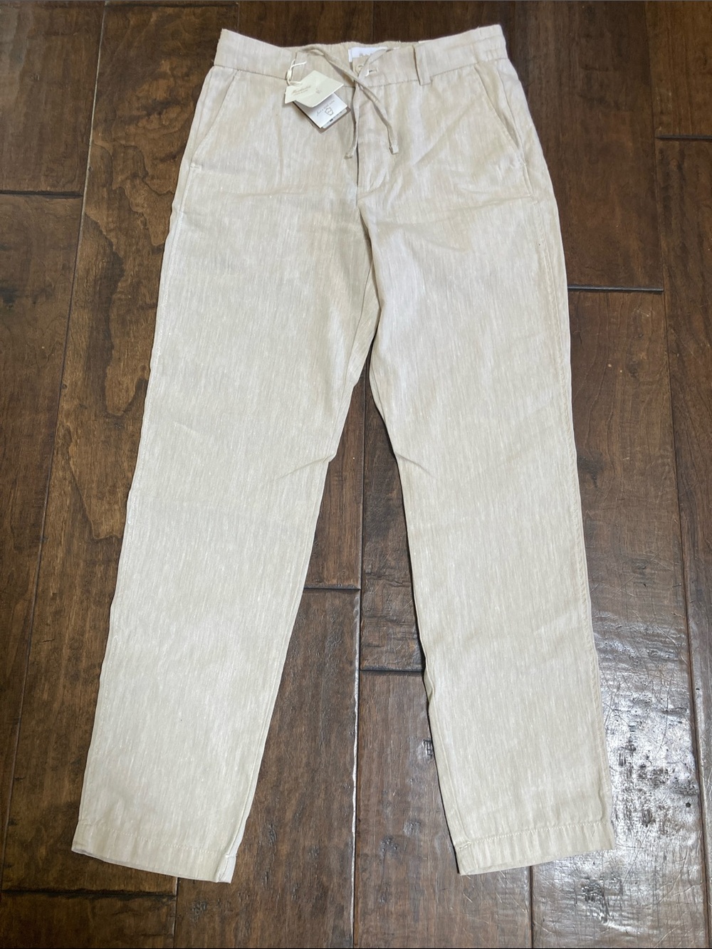 Men's Lightweight Cream Drawstring Pants